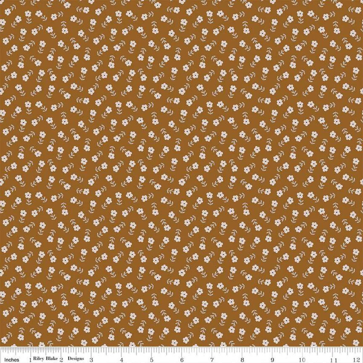 Ditsy Floral Cinnamon remnant (lacks one inch being fat quarter 17x21) C15594