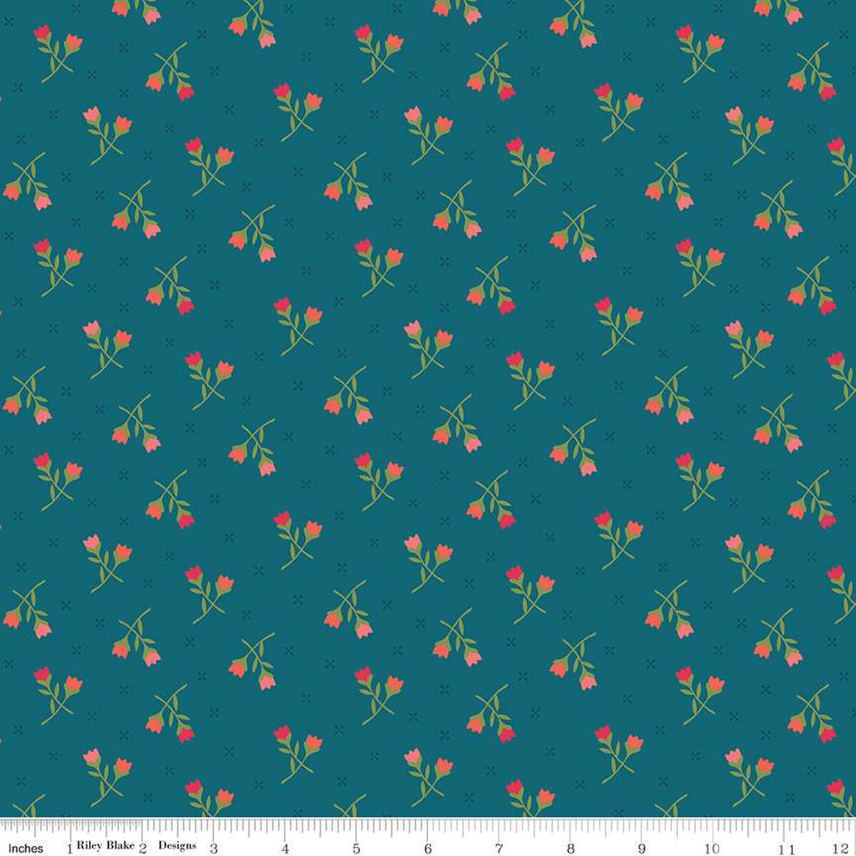 First Blooms Tulips Denim C16327