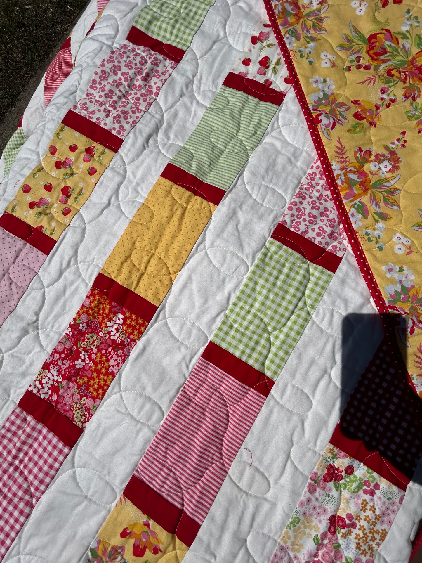 Custom reversible full/queen sized quilt