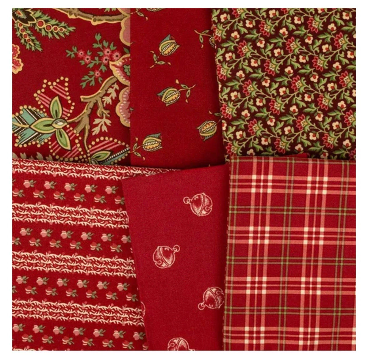 Jingle Bells by Laundry Basket Quilts for Andover Fabric  (10" Layer Cake) 10-JING-42