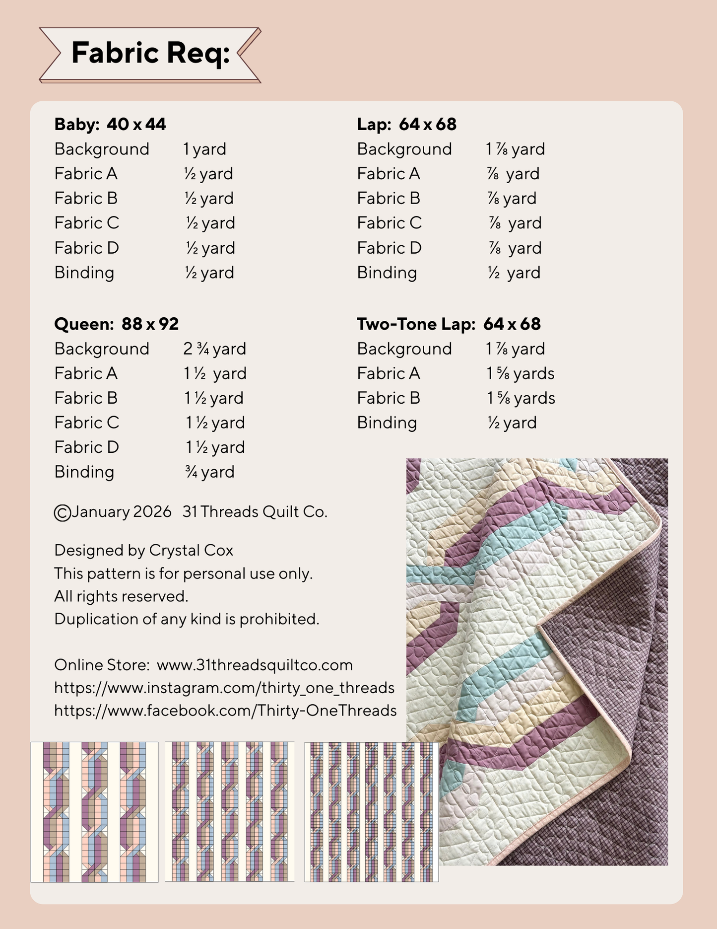 Cable Knit Cozy Quilt Kit