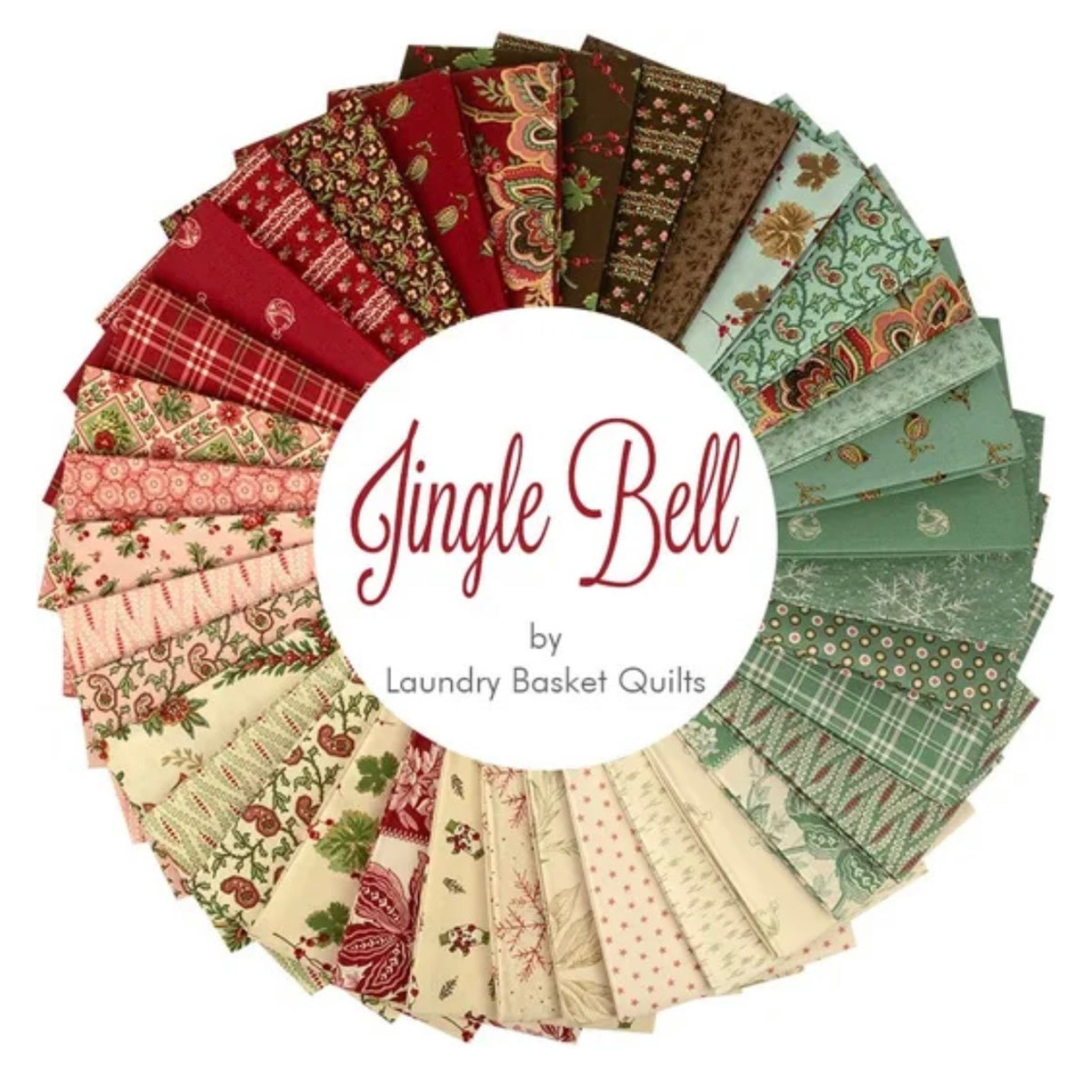 Jingle Bells by Laundry Basket Quilts for Andover Fabric  (10" Layer Cake) 10-JING-42