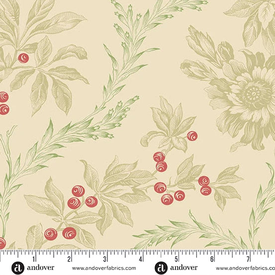 Jingle Bells by Laundry Basket Quilts for Andover Fabric  (10" Layer Cake) 10-JING-42