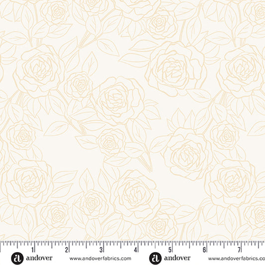 Color Me Pretty by Stephanie Organes for Andover Fabrics (Rose Bloom Cream) A-1179-LN