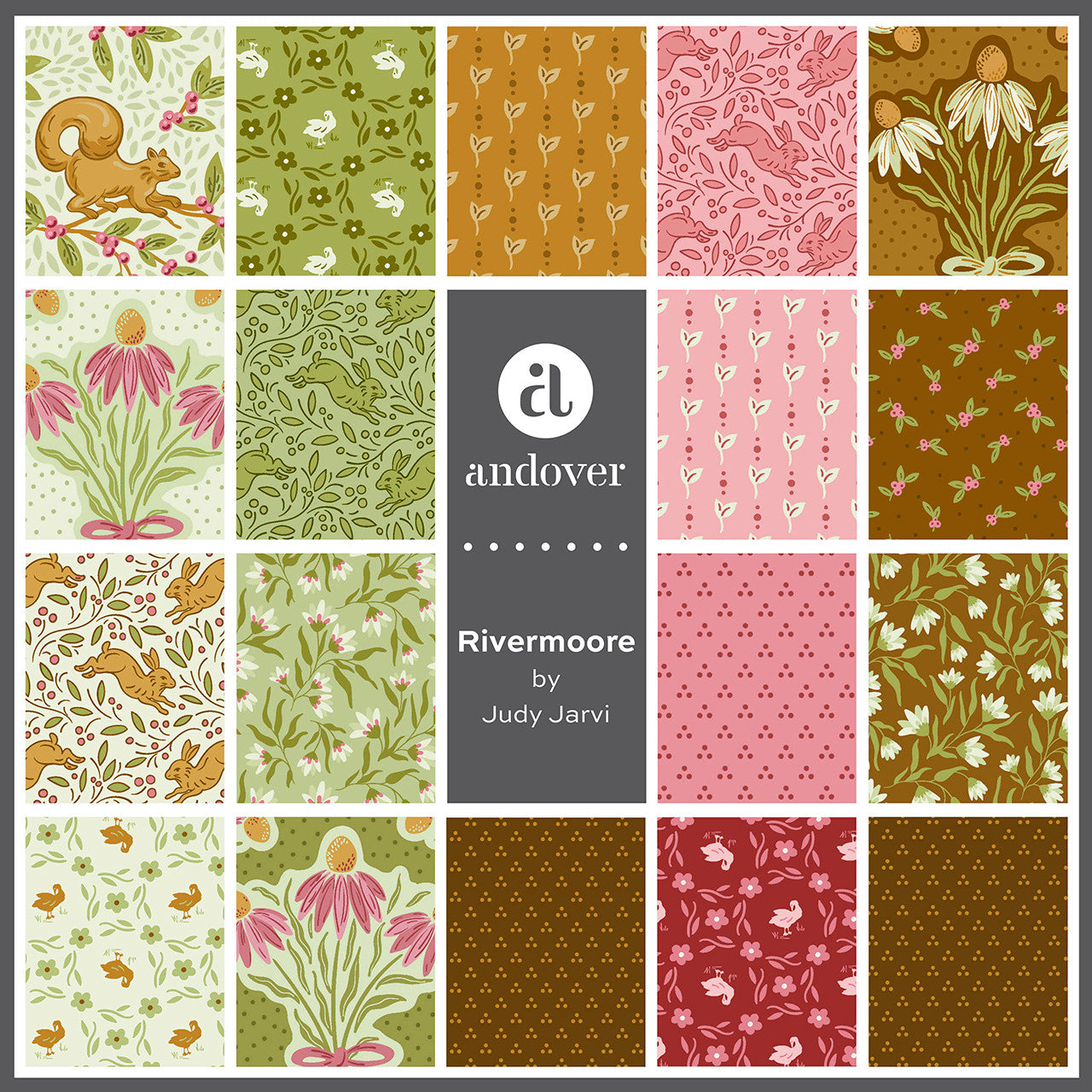 Rivermoore by Judy Jarvi for Andover Fabric 10 inch squares