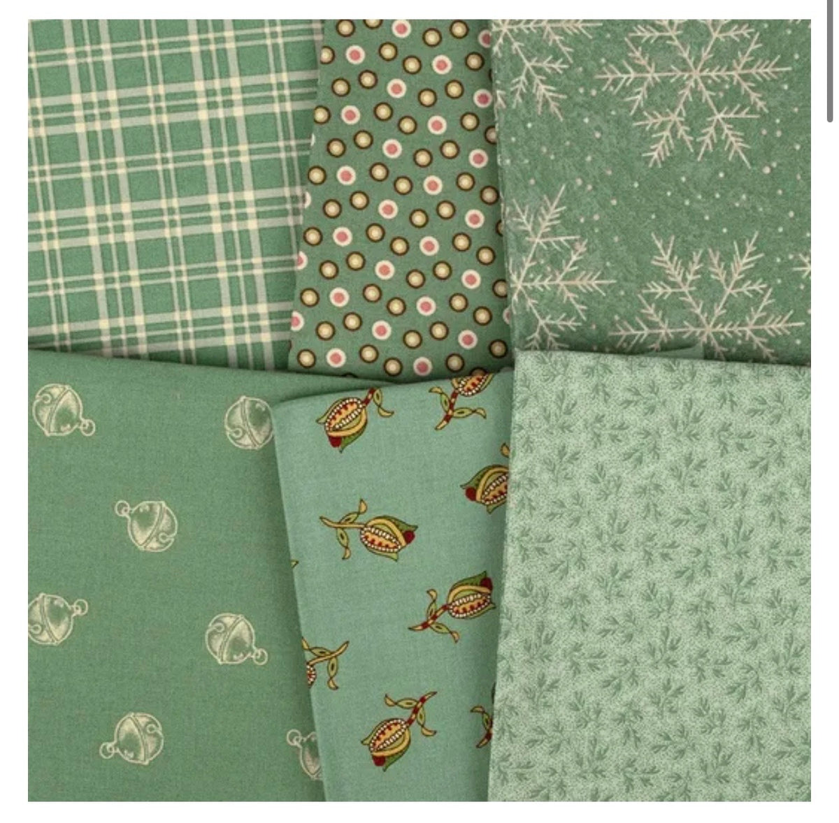 Jingle Bells by Laundry Basket Quilts for Andover Fabric  (10" Layer Cake) 10-JING-42