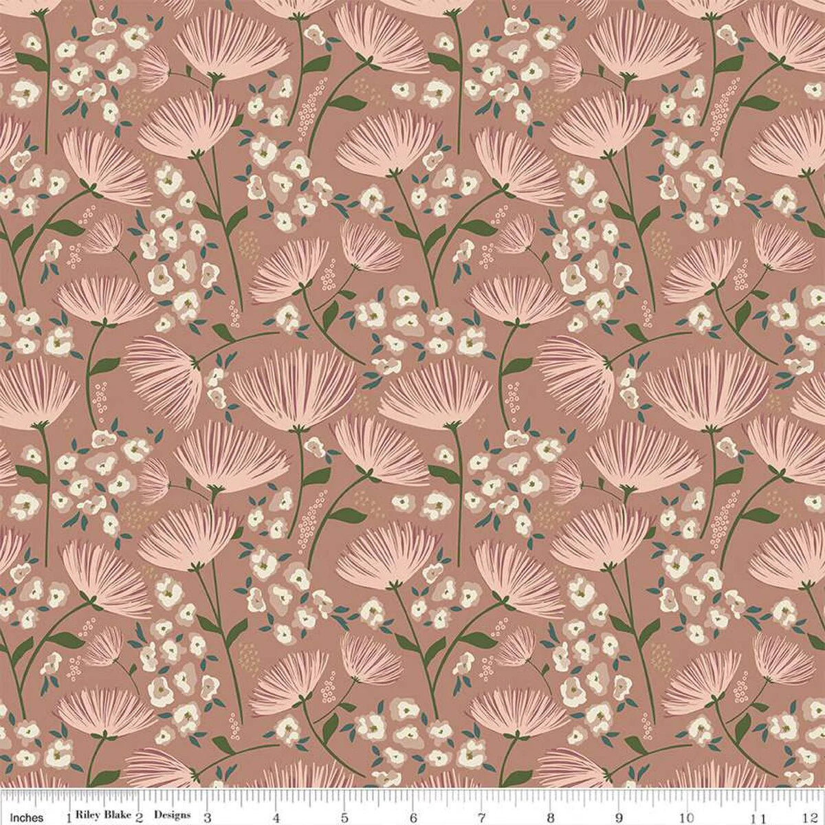 Blush 'n Butterscotch Main Floral Dusty Rose -C15590