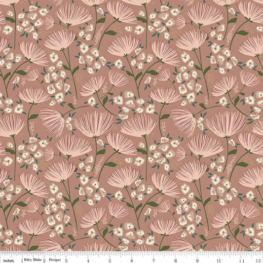 Blush 'n Butterscotch Main Floral Dusty Rose -C15590