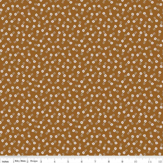 Ditsy Floral Cinnamon remnant (lacks one inch being fat quarter 17x21) C15594