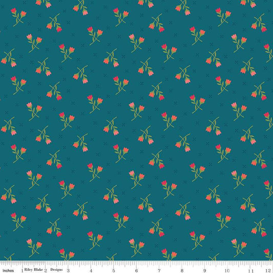 First Blooms Tulips Denim  C16327