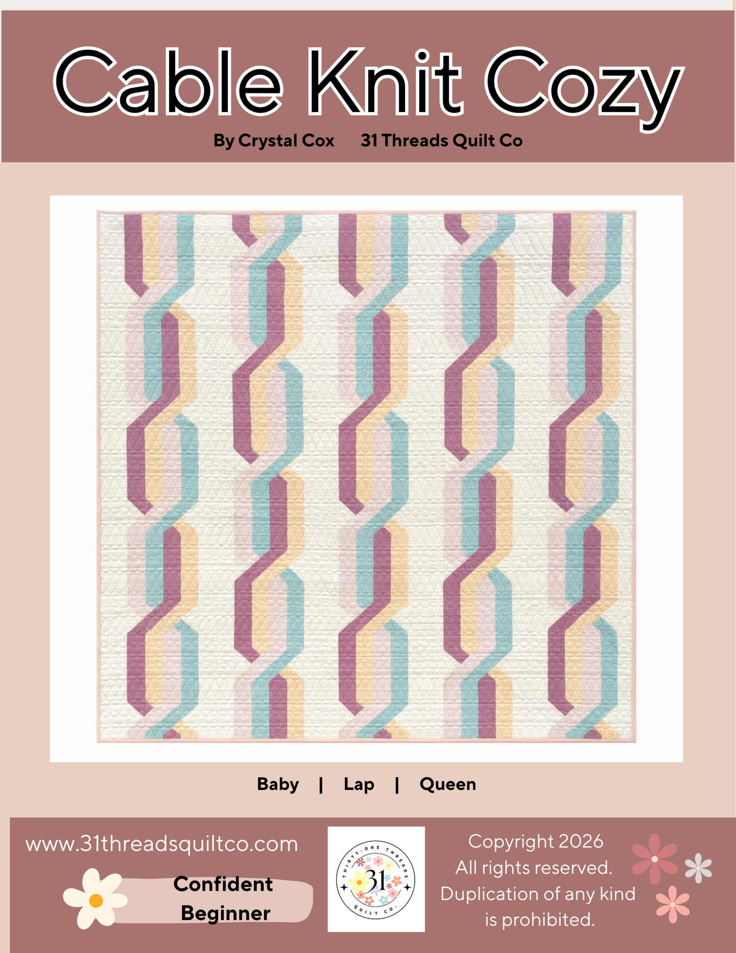 Cable Knit Cozy Quilt Pattern (PDF)