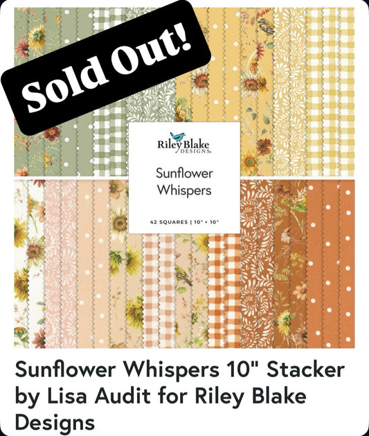 Sunflower Whispers 10 inch Stacker by Riley Blake Designs  10-16670-42