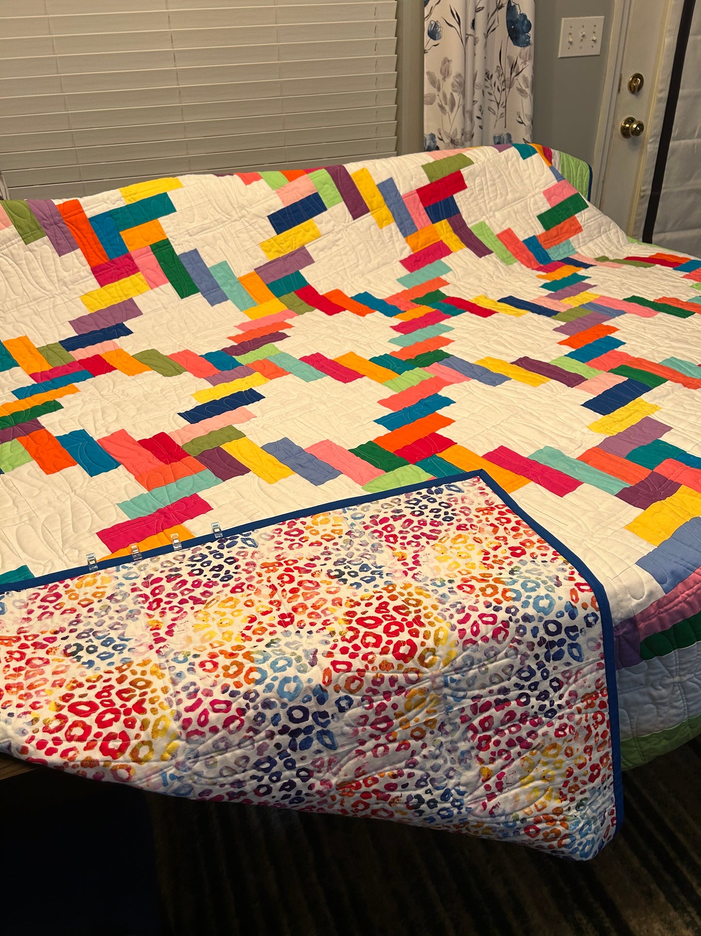 Custom reversible full/queen sized quilt