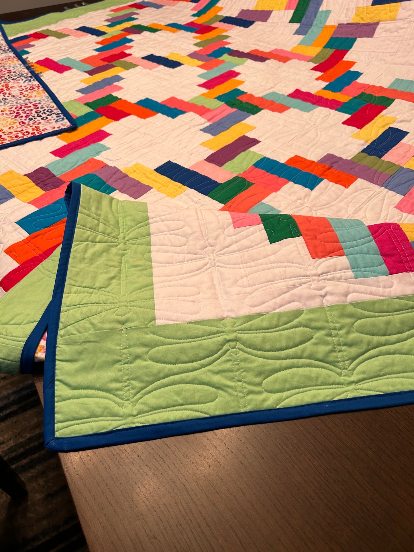 Custom reversible full/queen sized quilt