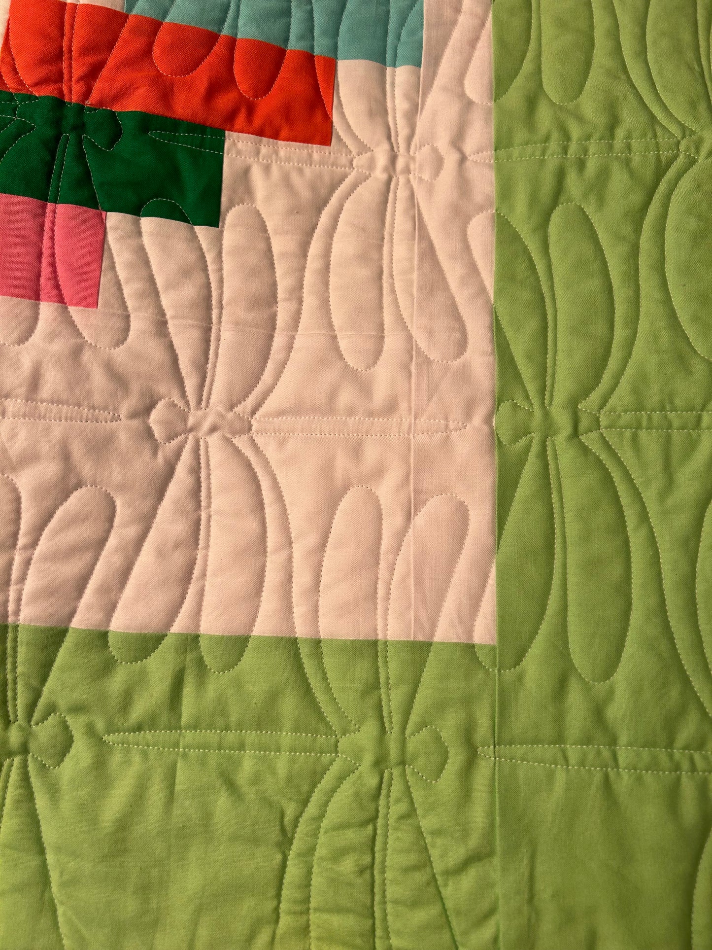 Custom reversible full/queen sized quilt