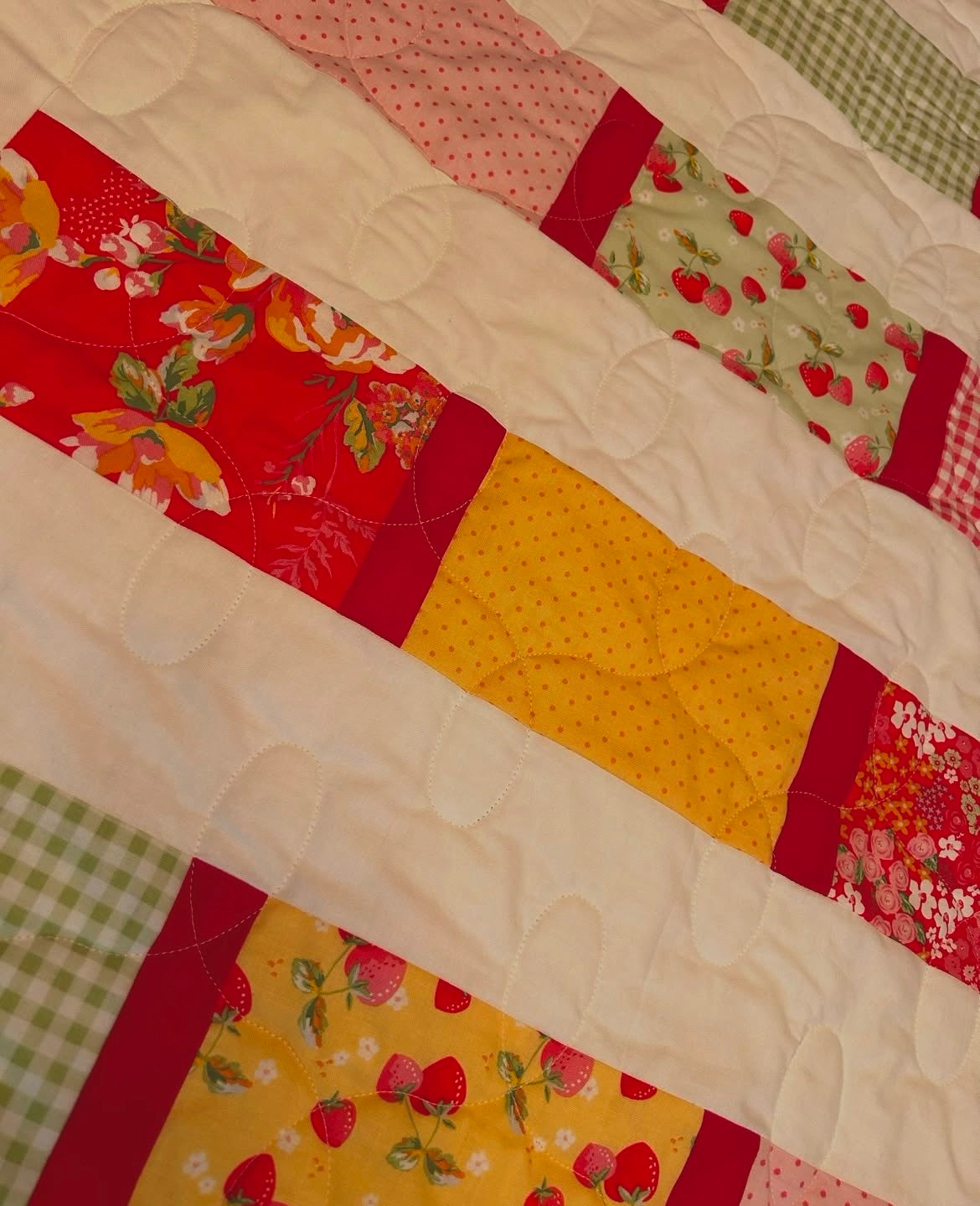 Custom reversible full/queen sized quilt