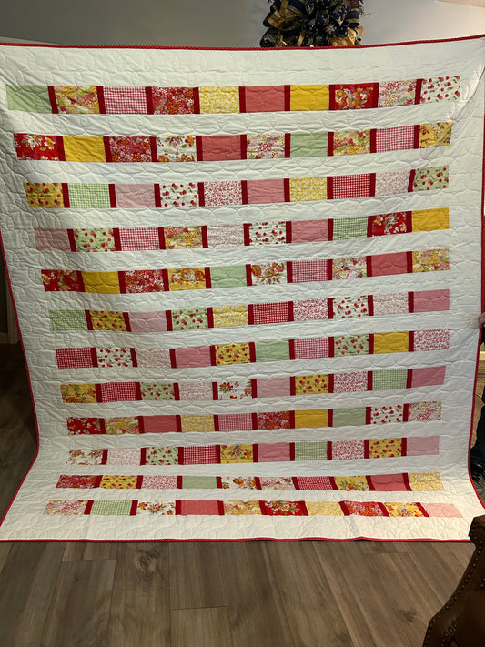 Custom reversible full/queen sized quilt