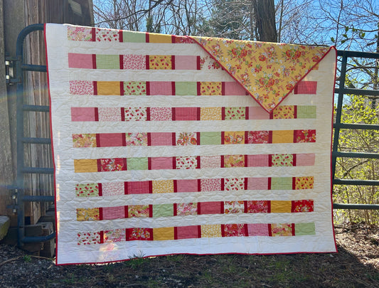 Custom reversible full/queen sized quilt