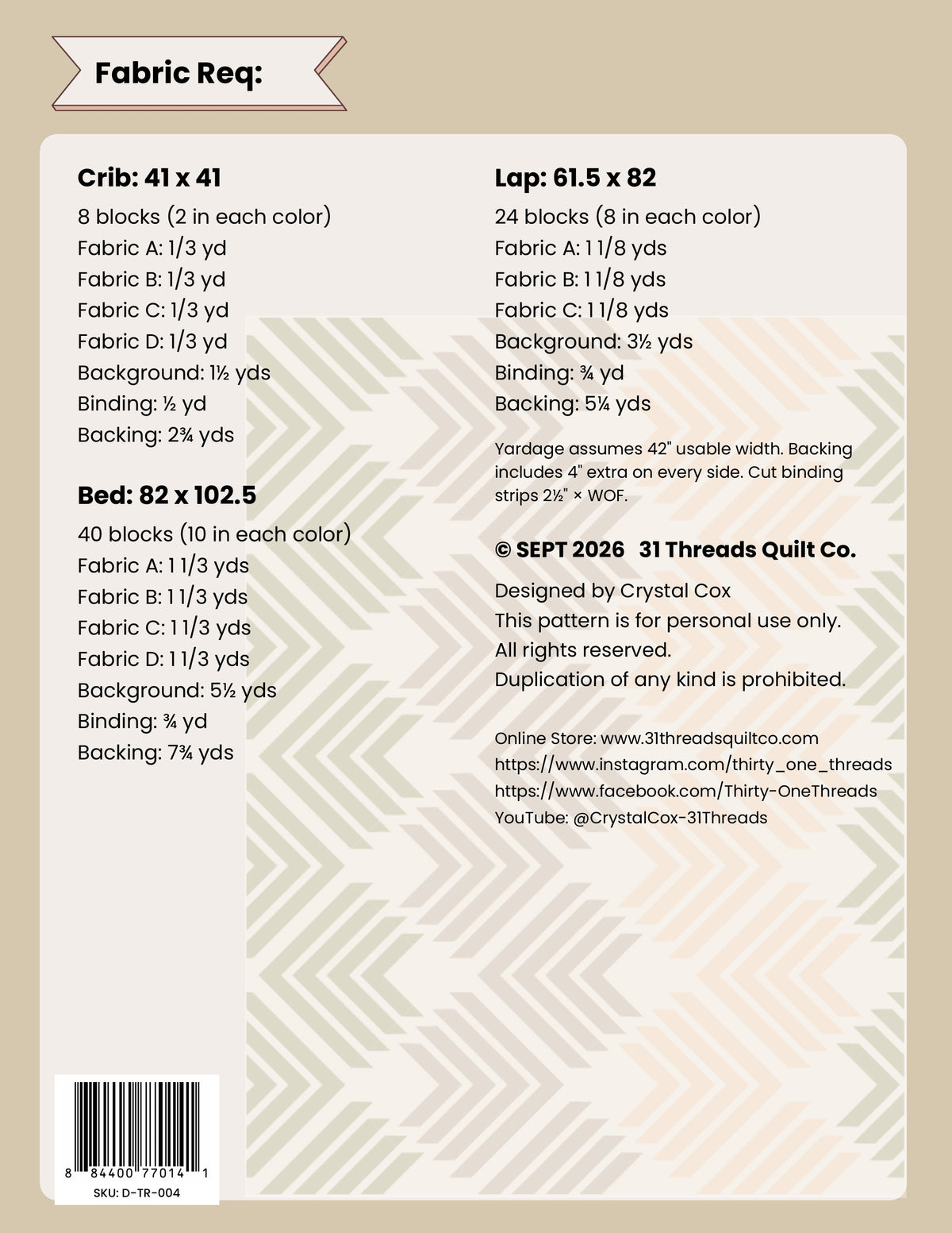 Transpose Quilt Pattern (PDF)