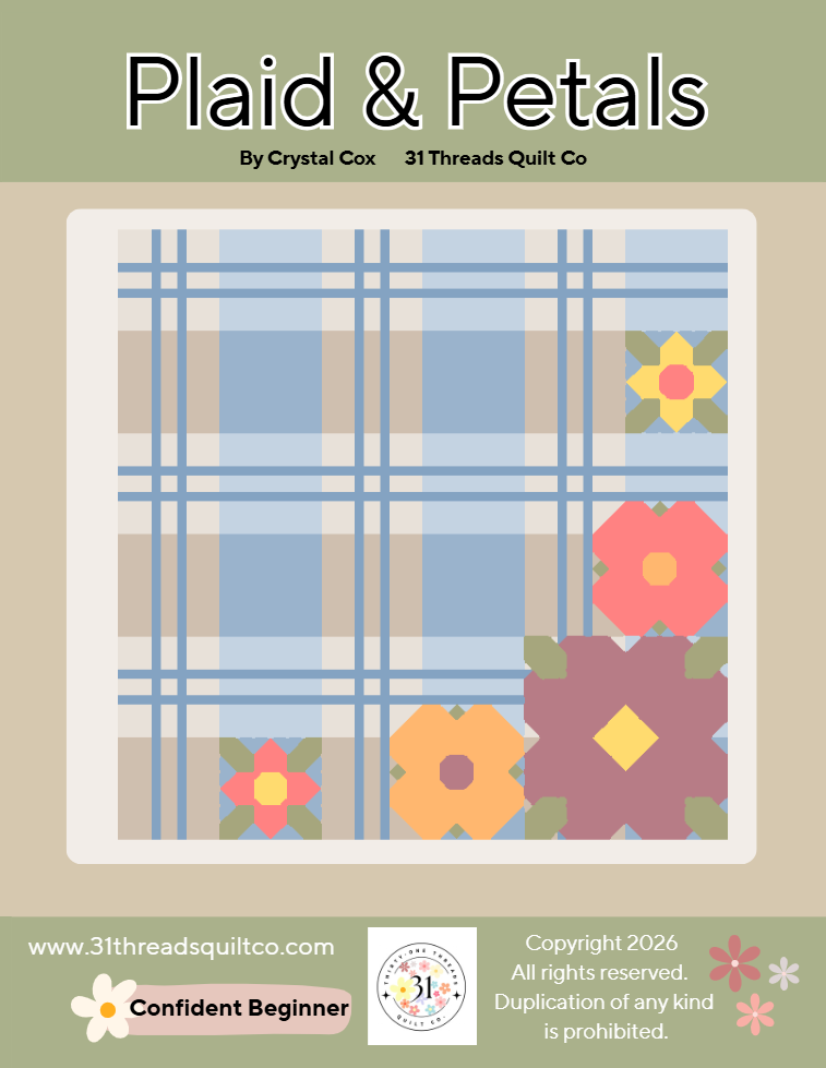 Plaid & Petals Quilt Pattern (PDF)